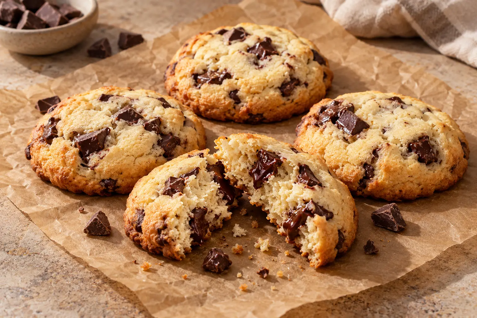Imagem ilustrativa de cookies com leite em pó e chocolate